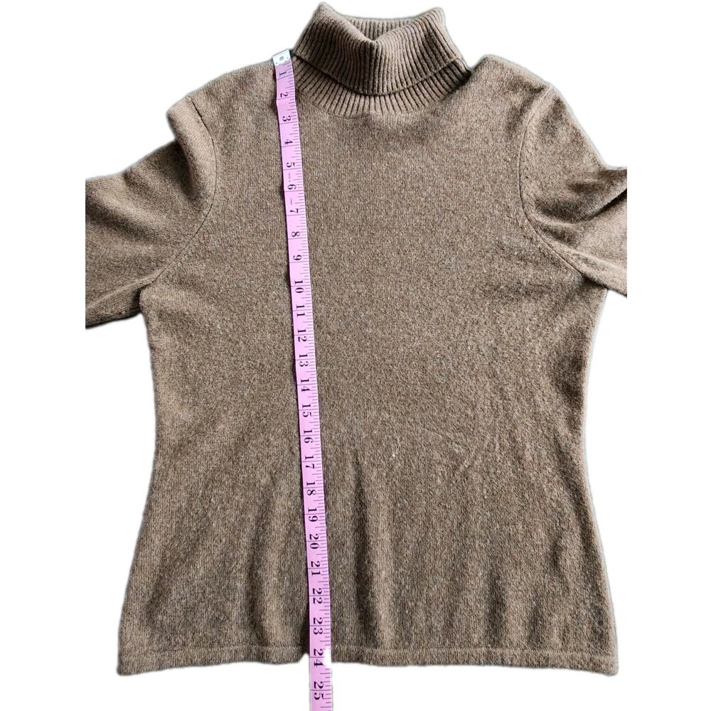 Sutton Studio 100% Cashmere Turtleneck Sweater Brown Women’s PM Petite Medium - Picture 7 of 8